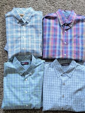 Lot of 4 Men's Roundtree & York Short Sleeve Button Shirts - New & Like New